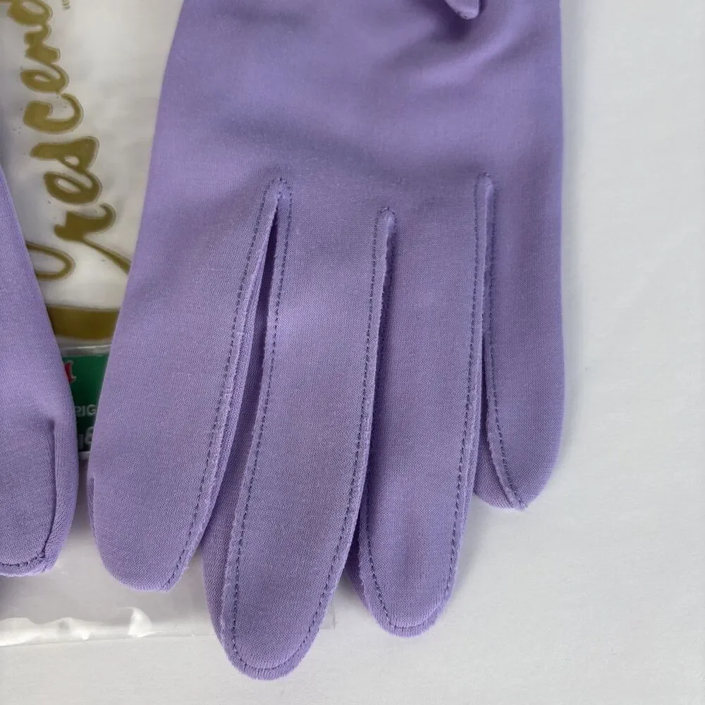 VTG Crescendoe Purple Gloves Wrist Knot Size B 7 7 1/2